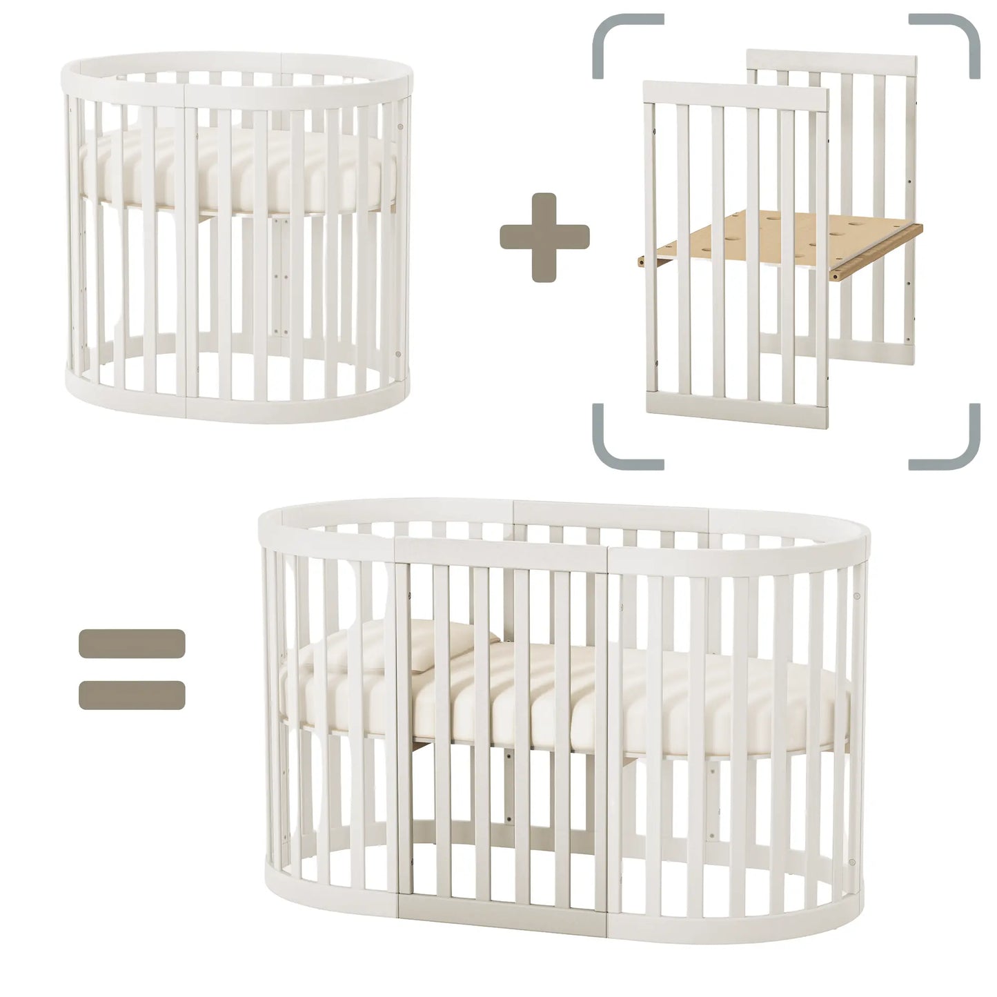 Option Erweiterungsset für das Babybett Veres Rom