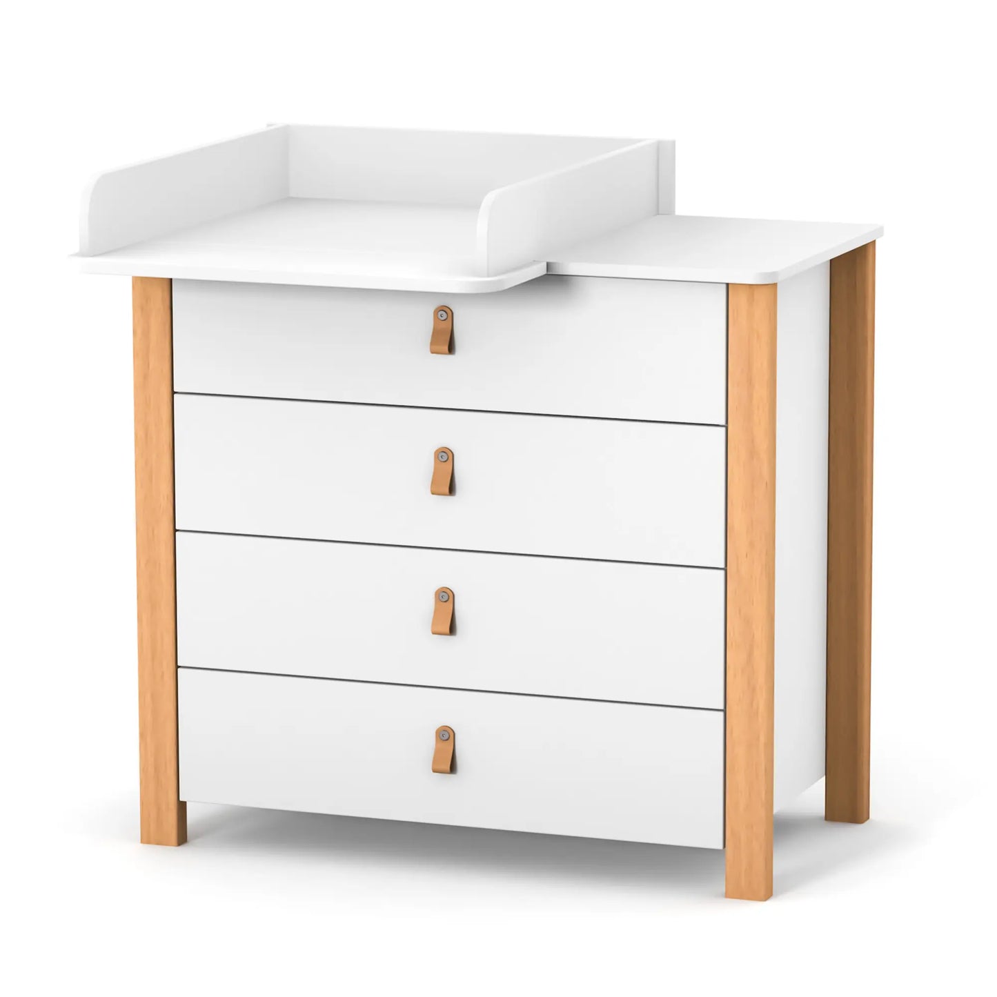 Veres Monaco 900 Kinderkommode (90 cm) mit Wickelaufsatz und 4 Schubladen in modernem Design.