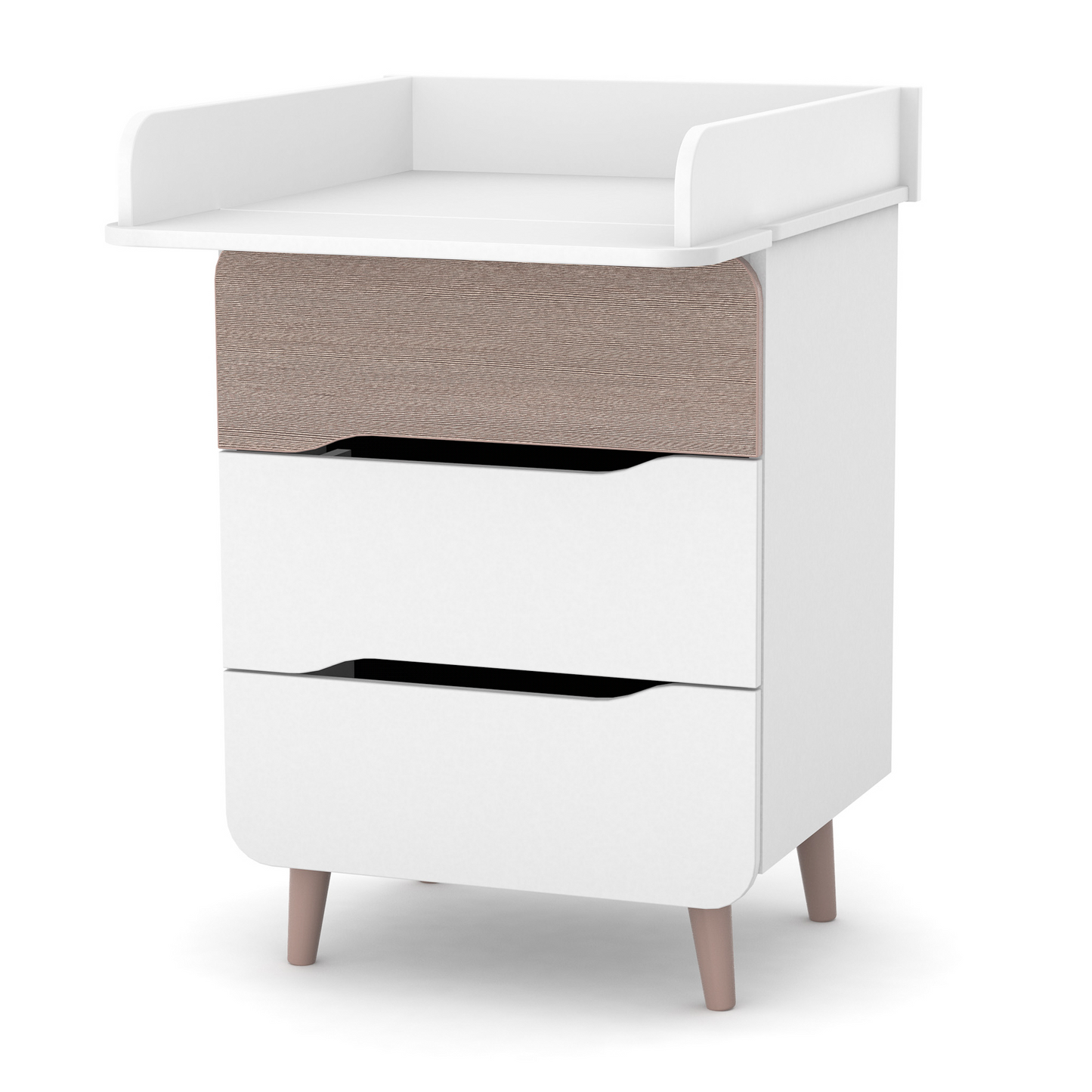 Veres Sydney 600 Kinderkommode mit Wickelaufsatz (60 cm) – Kommode mit passendem Wickelaufsatz, perfekt für das Wickeln und die Aufbewahrung von Babyartikeln.