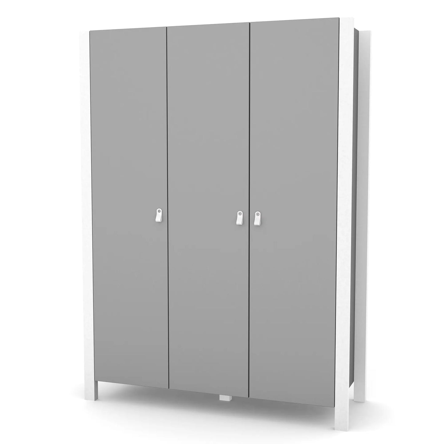 Veres Monaco 1310 Kinderkleiderschrank Dreitürig in Graphit Weiß. Zeitgemäßes Design mit kontrastierenden Farben für ein elegantes und funktionales Möbelstück.