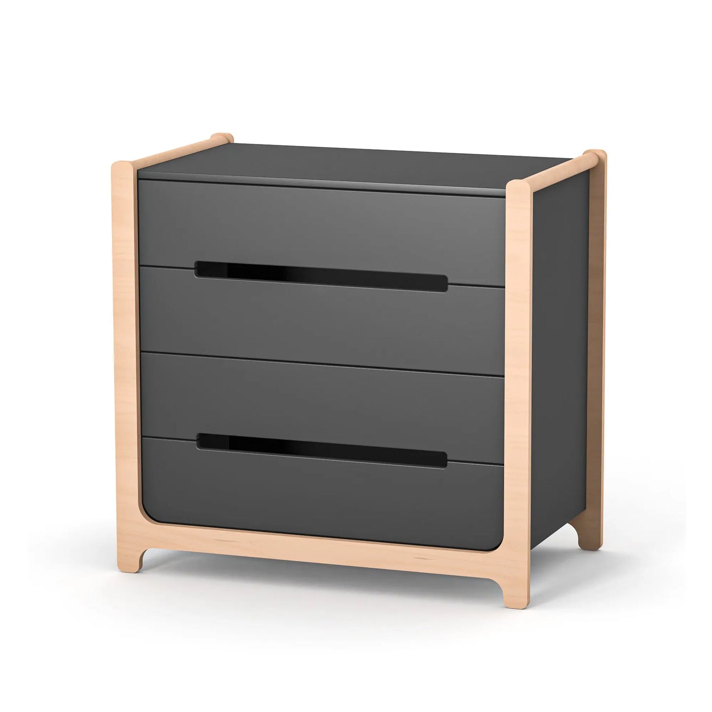 Veres Nice Kinderkommode in Anthrazit-Natur – Kinderkommode Veres Nice in Anthrazit-Natur mit praktischen Schubladen für Kinderzimmer.