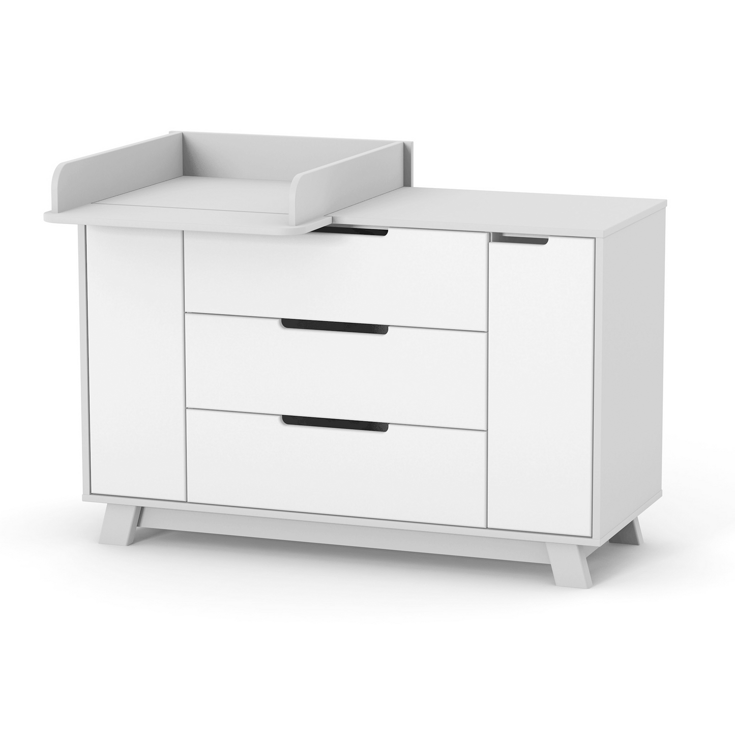 Veres Manhattan 1200 Kommode mit seitlichem Wickelaufsatz links, unterstreicht die Vielseitigkeit und Benutzerfreundlichkeit des Designs