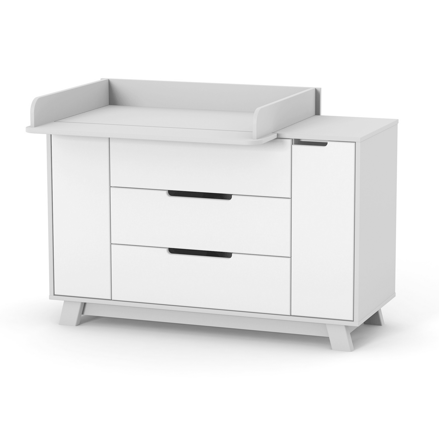 Veres Manhattan 1200 Kinderkommode mit linkem seitlichem Wickelaufsatz, funktionales Design für komfortables Wickeln