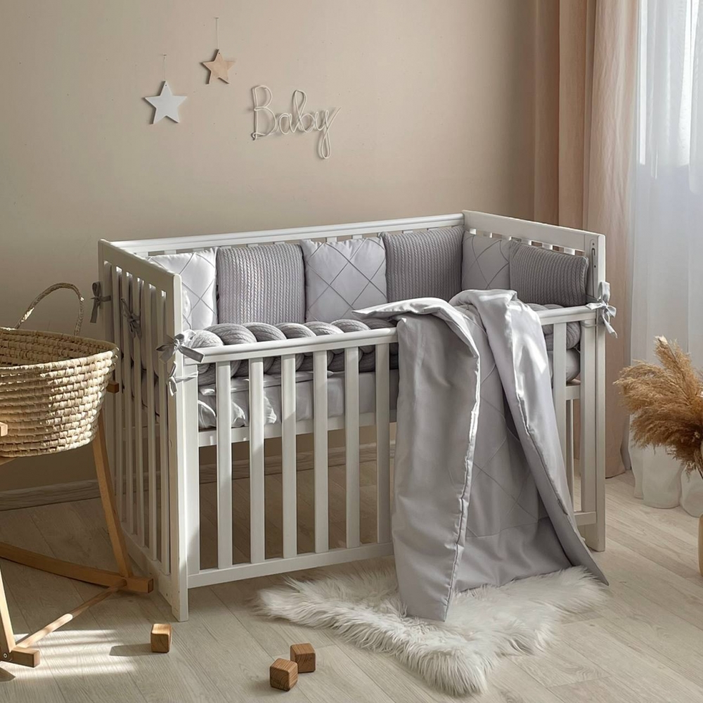 Babybettwäsche-Set 6 für 120x60 TraumLand Grau