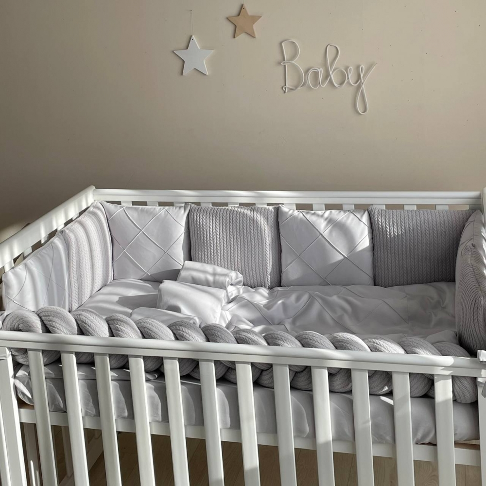 Babybettwäsche-Set 6 für 120x60 TraumLand Grau