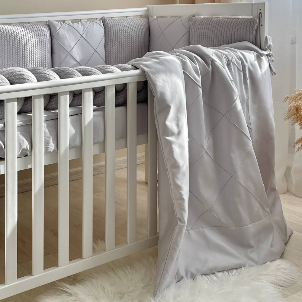 Babybettwäsche-Set 6 für 120x60 TraumLand Grau