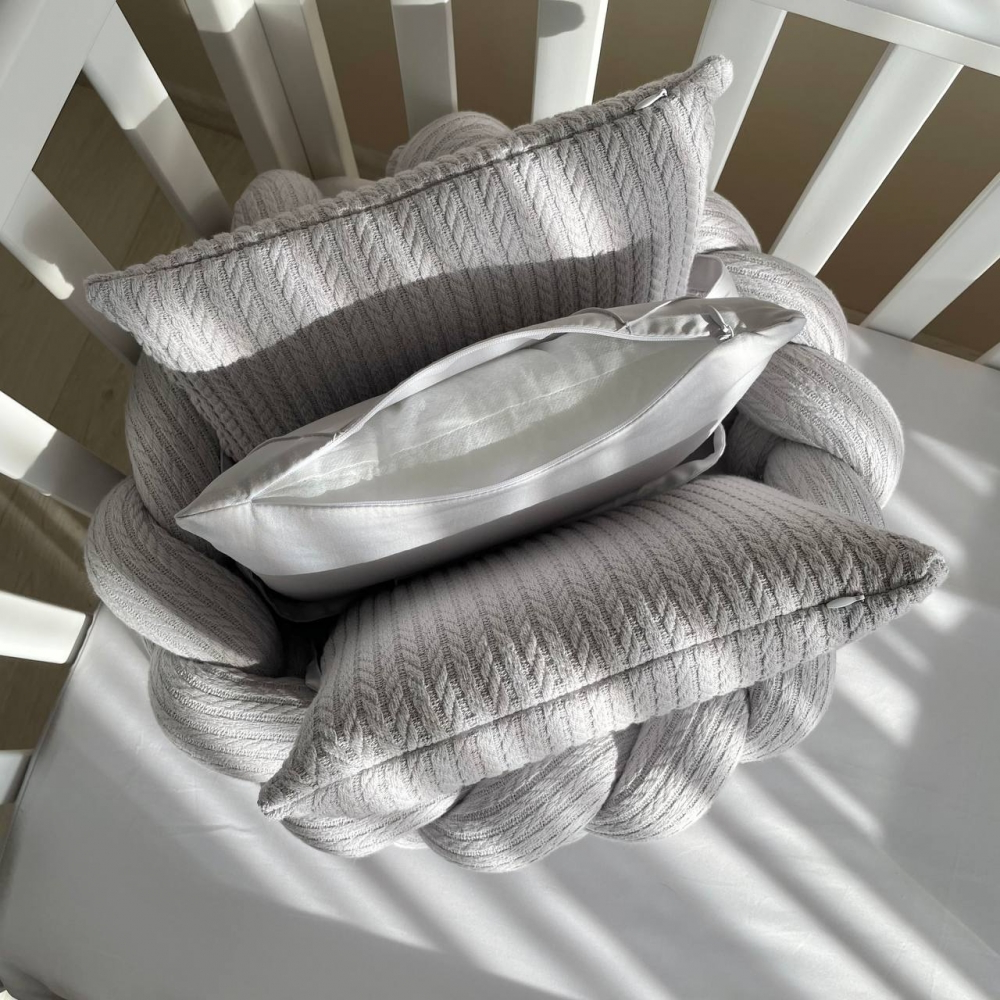 Babybettwäsche-Set 6 für 120x60 TraumLand Grau