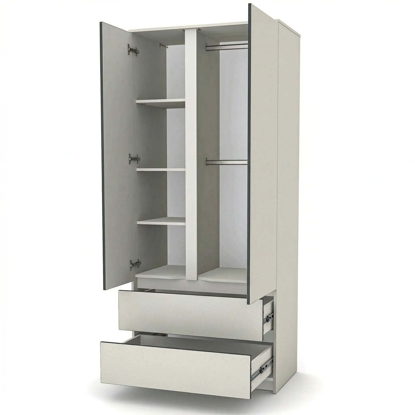 Veres Bern Schrank 900 mit Schubladen, zweitürig (90 x 50,3 x 207,1 cm)