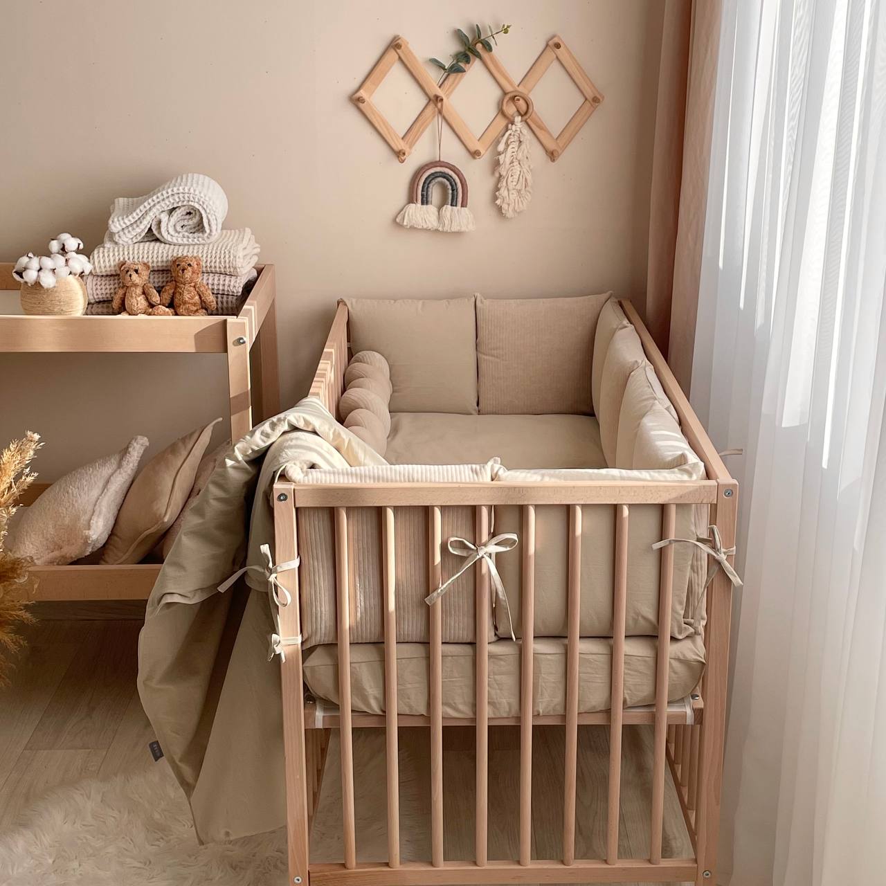 Babybettwäsche-Set 6 für 120x60 Velvet Mokka