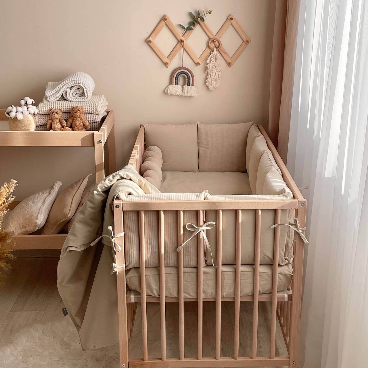 Babybettwäsche-Set 6 für 120x60 Velvet Mokka