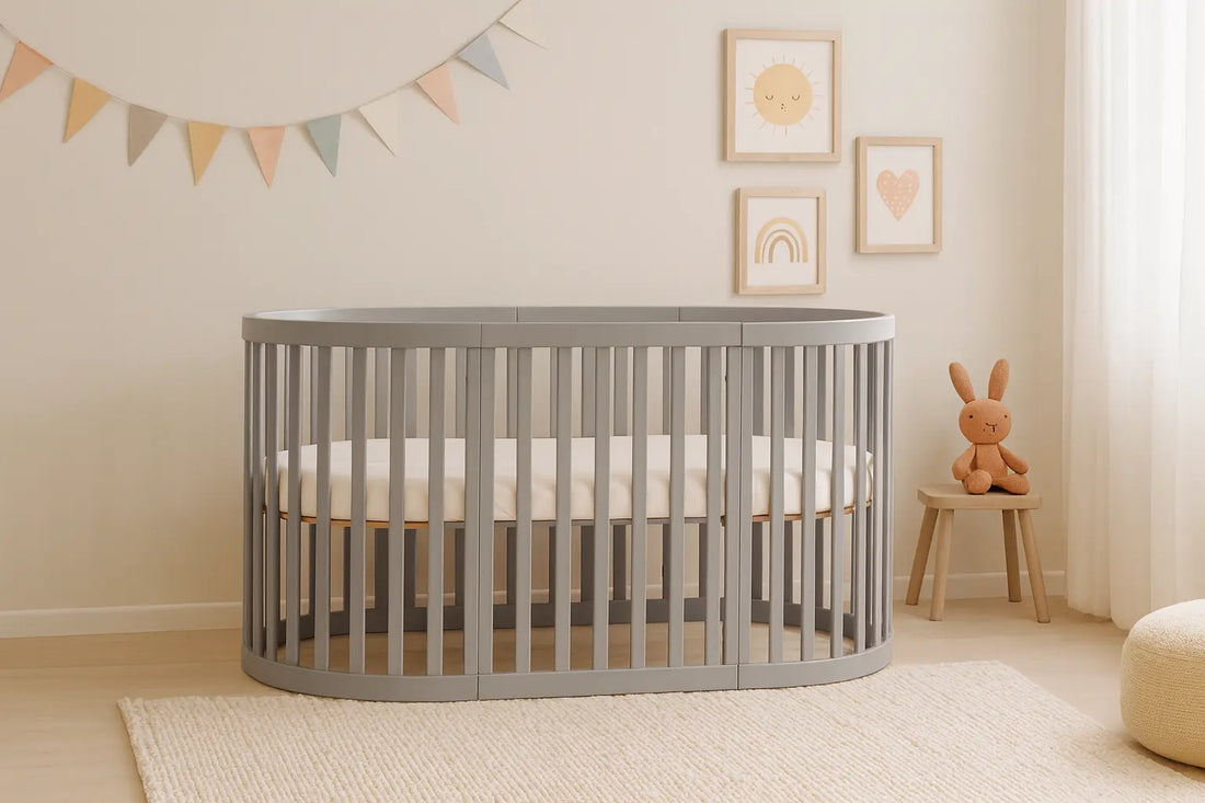 Ovale Kinderbett 90x70 cm aus FSC-Buche – Sicher, Natürlich & Erweiterbar auf 140x70 - Veres Company