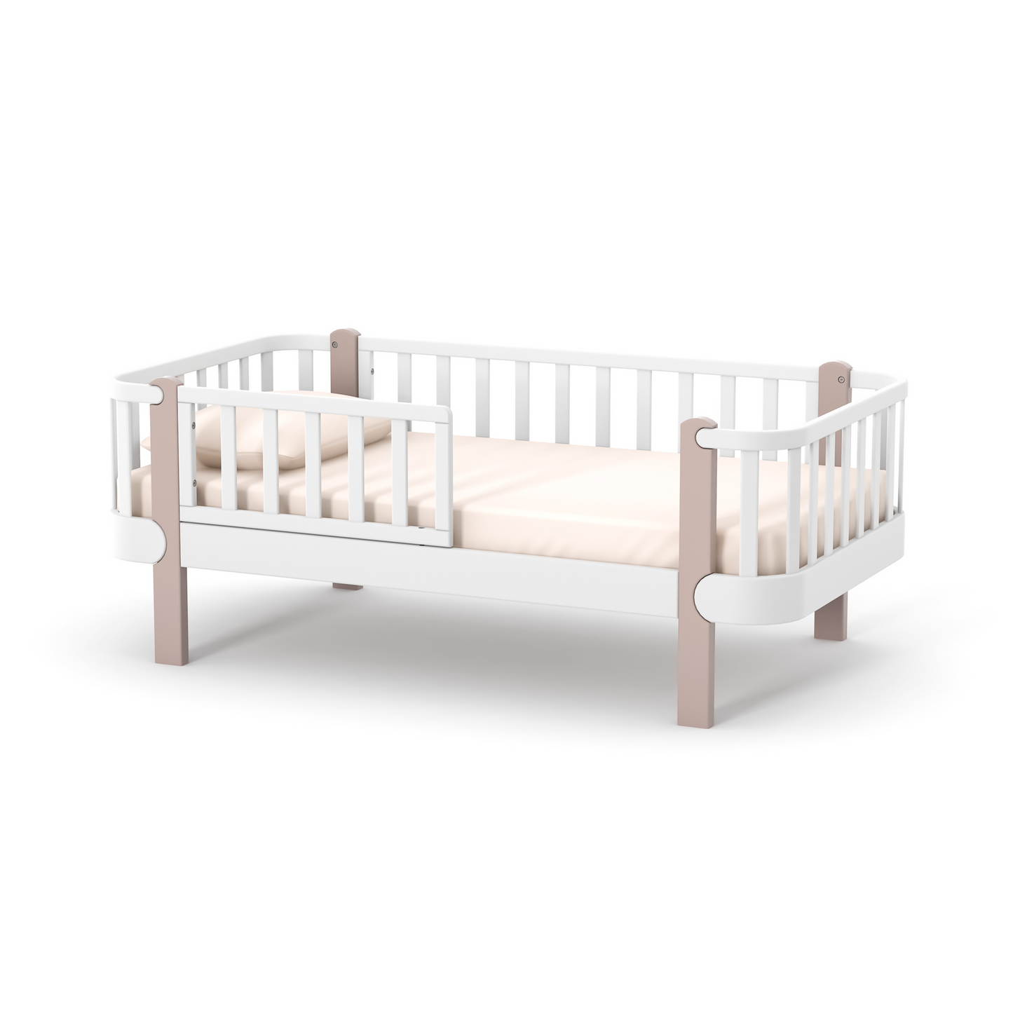 Veres Monaco 160 Jugendbett in Weiß Cappuccino. Elegante Farbkombination mit weichem Velours-Kopfteil für eine gemütliche Schlafumgebung.
