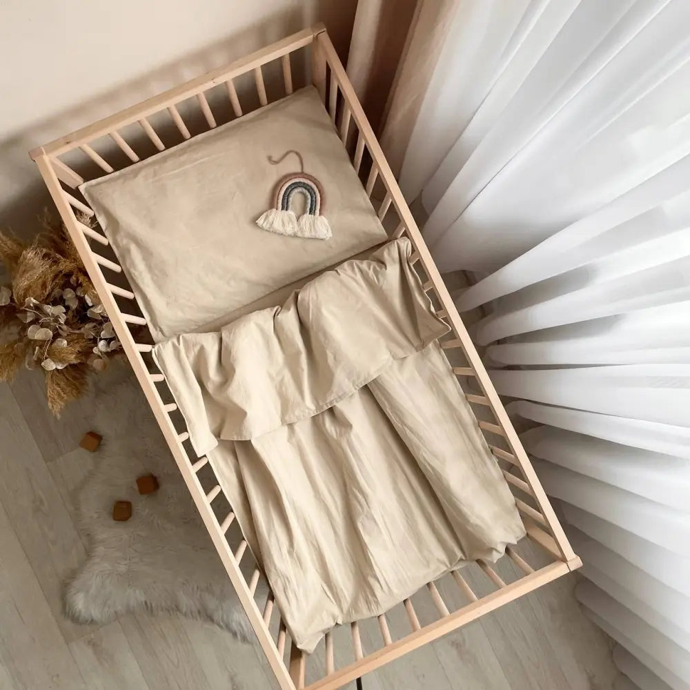 Babybettwäsche aus gewaschener Baumwolle 120*60cm – Mokka Veres Company