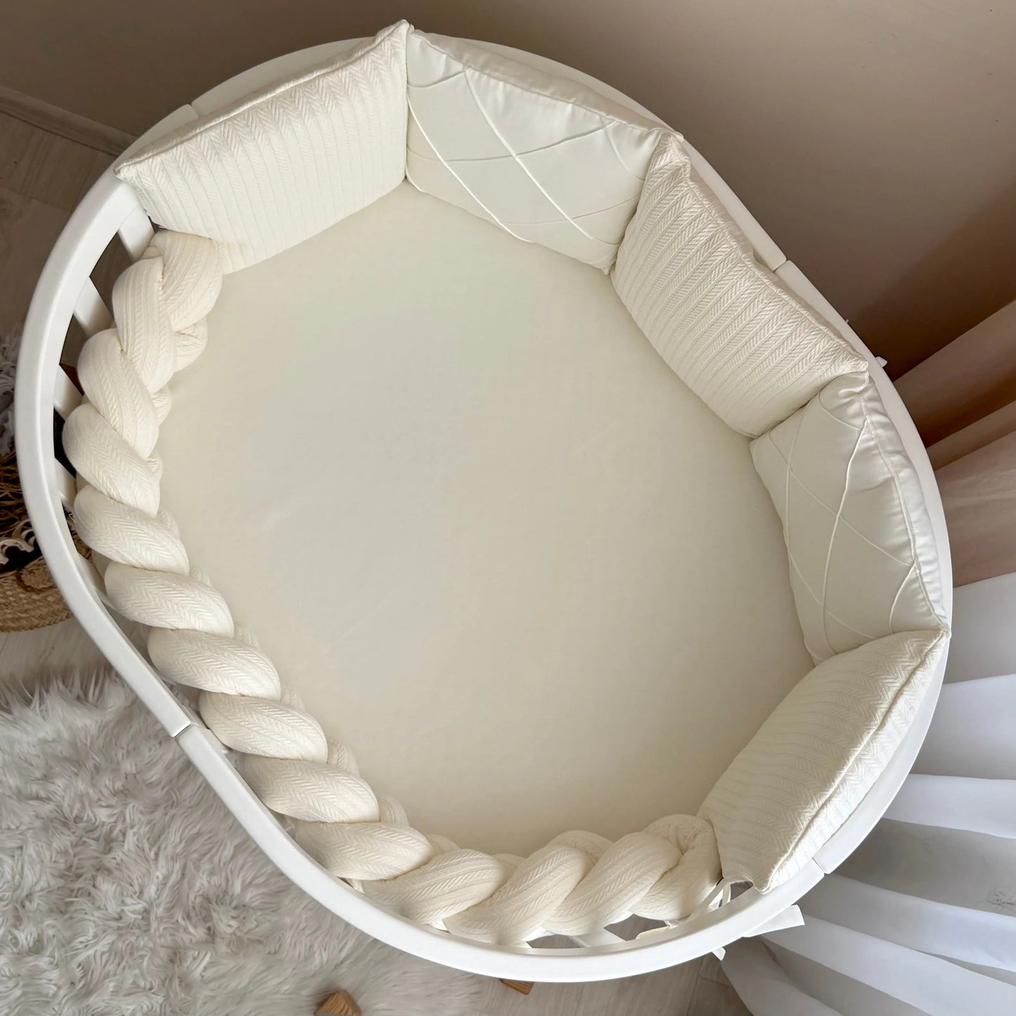 Babybettwäsche-Set für Veres Rom 90×70 cm TraumLand Milchweiß