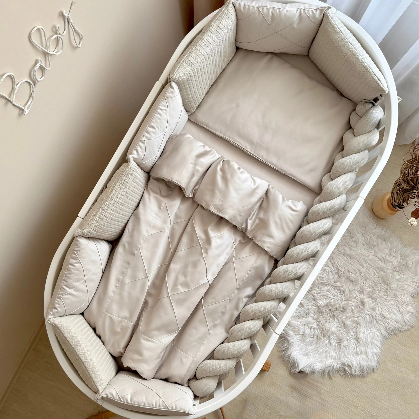 Babybettwäsche-Set  für Veres Rom 90x70 und 140x70 cm TraumLand Latte
