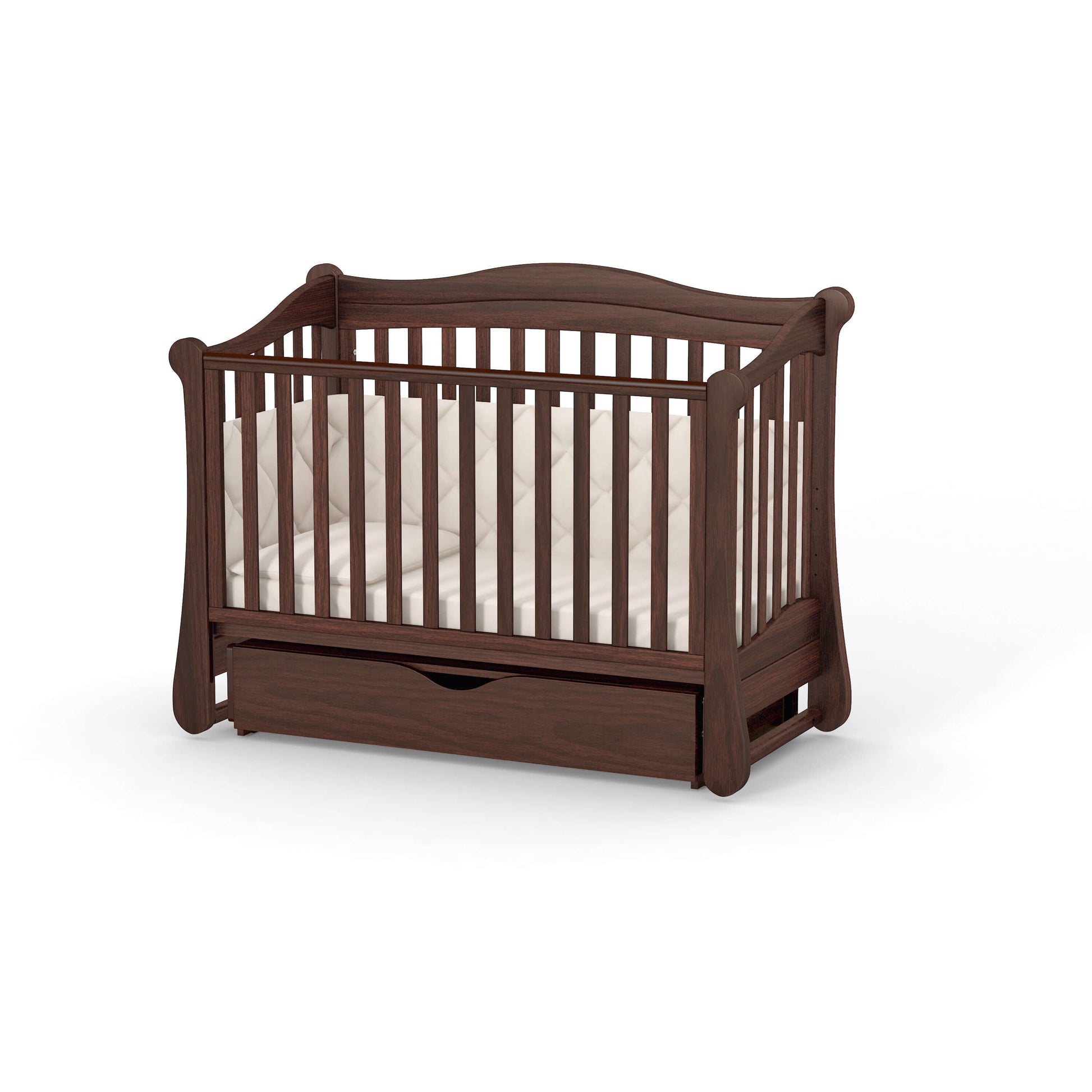 Babybett Veres LD18 – klassisches Modell im amerikanischen Stil aus Holz 120*60cm mit Schublade.