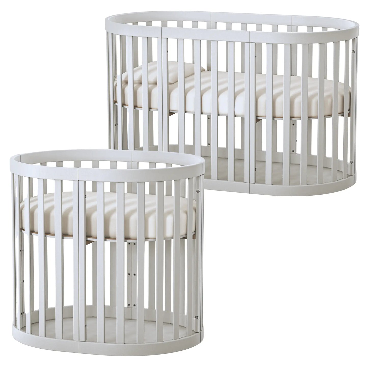 Veres Oval children's bed (90x70 cm), extendable to bed (140x70cm) + transformer mattress